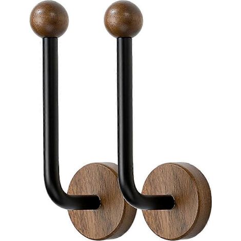 Embrasses adhésives modernes pour rideaux, sans perçage, avec base en bois, fixation murale, style rustique et minimaliste (1/5)
