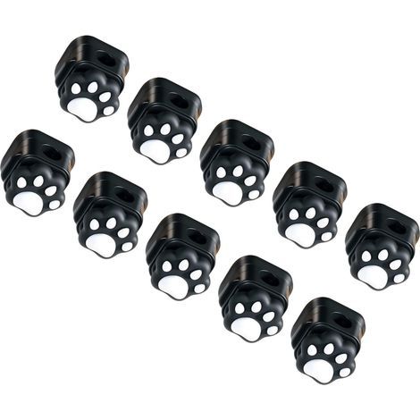 CCYKXA Set of 10 cat paw shaped desktop cable organizers for secure fastening and organization of USB Type-C cables