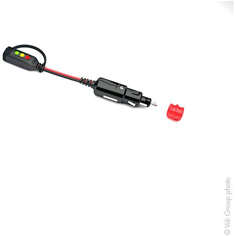 Indicateur d'état de charge 12V – Câble allume-cigare 0.5m – Lampe verte/rouge pour batterie – Fusible 15A inclus – Ctek (1/5)