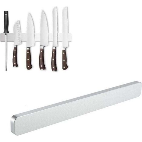 Porte-couteaux aimanté mural 40 cm – Acier inoxydable 304 – Installation facile avec vis – Pour couteaux, ciseaux et outils métalliques (1/5)