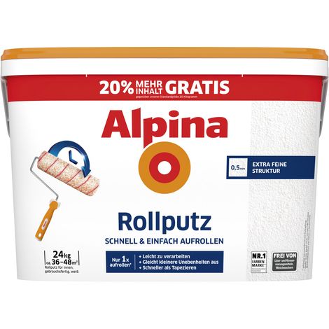 Alpina Rollputz 24 kg 0,5 mm Körnung weiß Rollputz