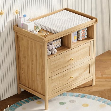 Commode à langer multifonction 82 x 50 x 90 cm en MDF blanc (1/5)