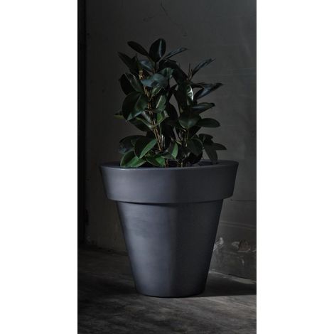 Vaso tondo Mirage in resina cm. 60 ANTRACITE
