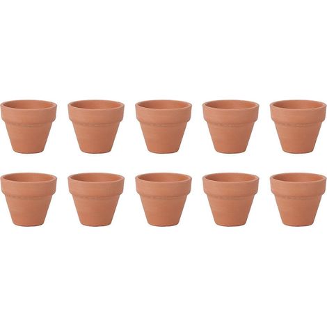 Lot de 10 petits pots en terre cuite (4,5 x 4 cm) en céramique, parfaits pour cactus, plantes grasses et autres petits pots de pépinière. Idéaux pour les loisirs créatifs et les cadeaux de mariage.