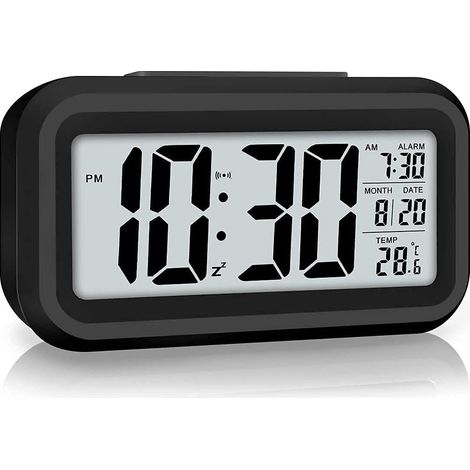 Réveil numérique, Horloge numérique LED avec Affichage de la température, Alarme Miroir Portable, Fonctionnement à Piles, contrôle de la lumière (1/5)