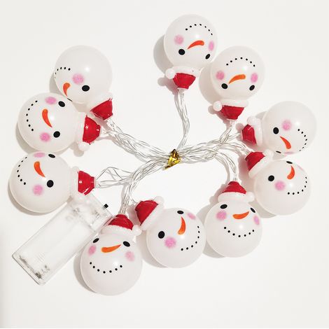 LED Snowman Fairy Lights - Warm White - Battery Operated - IP44 Waterproof - for Garden Patio Wedding Christmas - 3 Pieces (1/5)