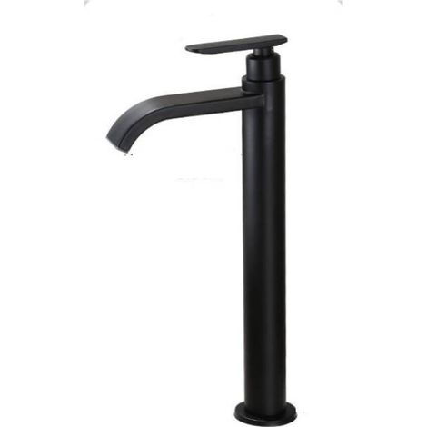 Rubinetto per lavabo singolo in acciaio inox 304, rubinetto per lavabo da bagno nero
