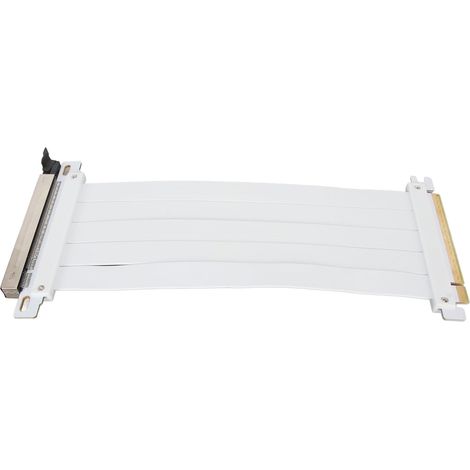 Rallonge PCIE 4.0 X16 blindée haute performance, câble flexible à 180 degrés blanc 50 cm pour carte graphique (1/5)