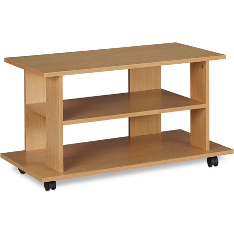 Mobile porta TV con ruote pratico contenitore 80 x 40 x 45 cm design moderno in truciolato di legno bianco 130006335