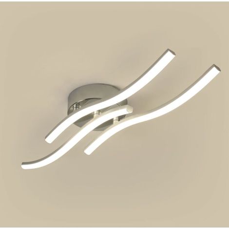 24-W-LED-Deckenleuchte – Wellenförmiges Design mit 3 gebogenen Armen – Für Wohnzimmer, Büro, Restaurant – Dreifarbige Beleuchtung (1/4)