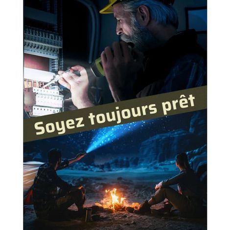 Lampe de Poche - Solaire et à Manivelle - USB Rechargeable - Pour Camping Randonnée Extérieur - 10000 Mcd - 600 Mah - 10 H Autonomie - 1 Pièce (1/5)
