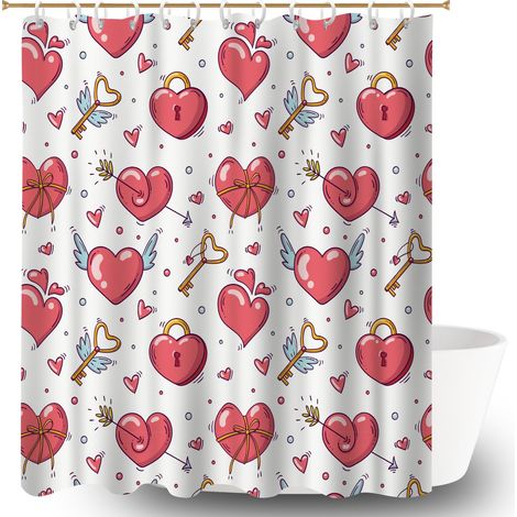 Voile de douche polyester 180x180 aéré rideau étanche pour logement étudiant (1/5)