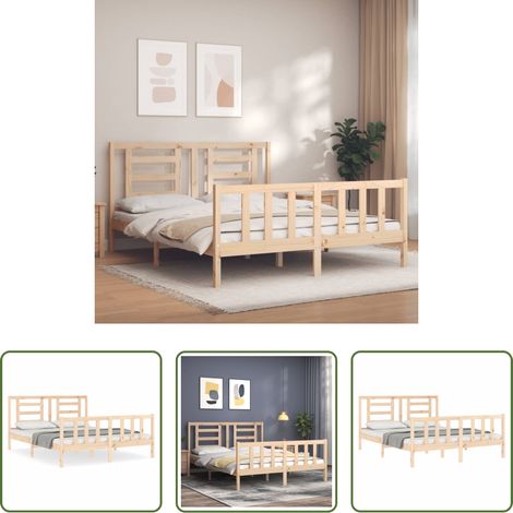 Cadre de lit - Cadre de lit sans matelas 160x200 cm bois massif de pin (1/5)