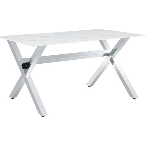 Table à Manger IXE – 180 cm – Chrome XXL & Plateau Verre Trempé (1/4)