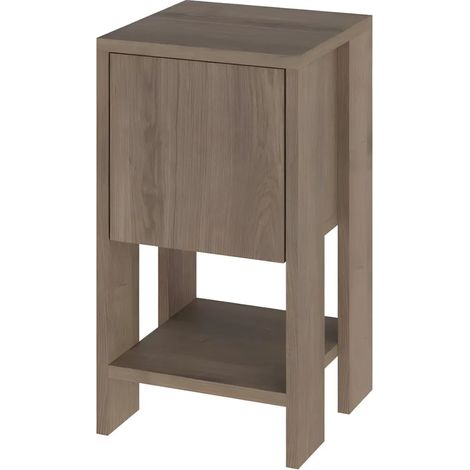 Comodino con anta ribalta 30x30x55h colore noce Ema (1/5)