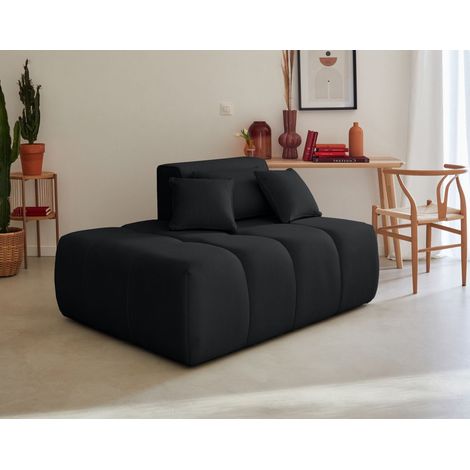 Caracas - module d'assise gauche - en tissu - noir (1/5)