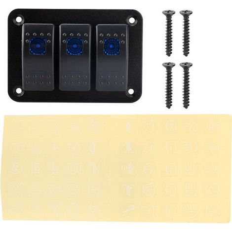 3-fach LED-Ein/Aus-Wippschalterfeld, Wippschalterfeld mit Überlastschutz 12-24V DC IP66 wasserdicht für Wohnmobile, LKW, Anhänger, Boote, Fahrzeuge, SUV. (1/5)