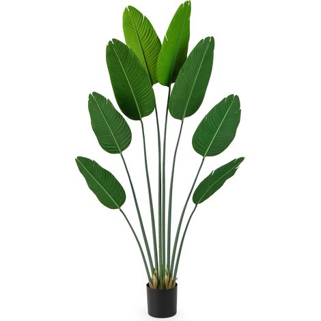 COSTWAY 1.9 M Artificial Banana Leaf Tree Potted Fake Plant-1 Pack (1/5)