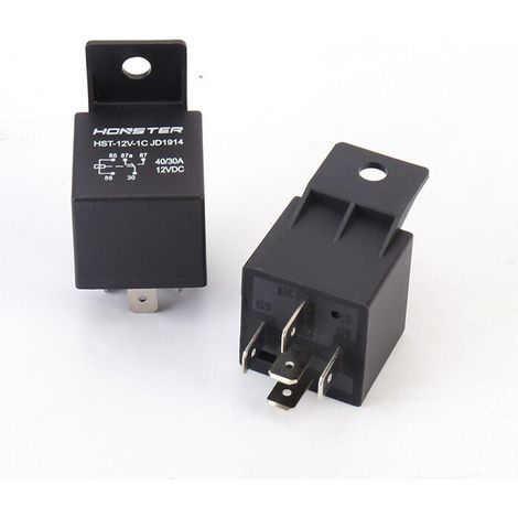 Relais automobile JD1914 12 V, 40 A, à quatre ou cinq broches, boîtier plastique. Relais automobile 24 V 12 V à quatre broches (lot de 5), à bobine unique et à verrouillage. Lot de cinq relais automob