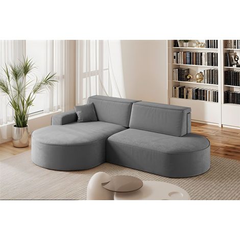 Ecksofa Schlafsofa Sofa VENEDIG Stoff Salvador Grafit Ottomane Links (1/5)