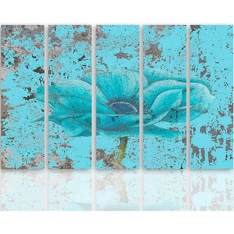 Tableau fleur bleue - 150 x 100 cm