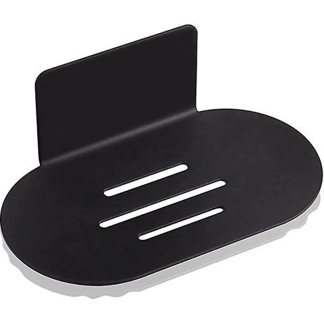 porte - Savon Autocollant Mural Noir, Porte - Savon De Douche En Acier Inoxydable, Bote Savon Non Poreuse Pour La Cuisine De La Salle De Bain Pou (1/5)