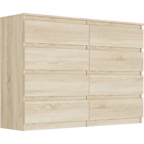 Kommode mit Schubladen Sonoma, 140 x 40 x 98 cm - Modern R140S8