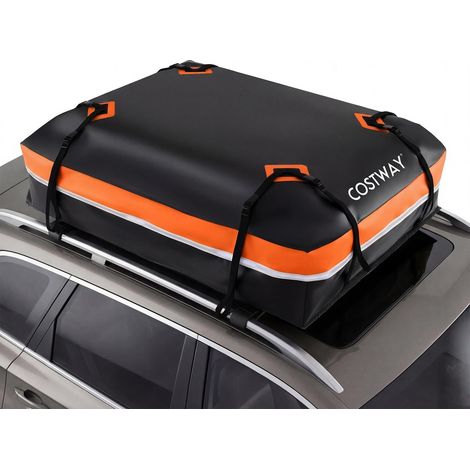COSTWAY Box Tetto Auto,Box Tetto Auto 400 600 Litri,Box Auto Tetto Universale,Borsa Da Tetto Per Auto Senza Barre Portapacchi,Borsa Da Tetto Per Auto Impermea