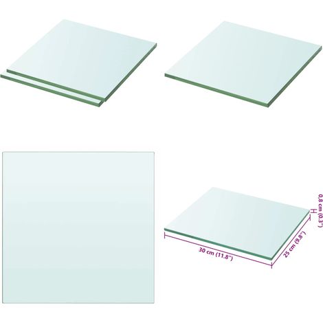 Panneaux d'étagère 2 pcs Verre Transparent 30 x 25 cm - Etagere Murale - Étagère Verre - Décoration Murale - Rangement Mural - Support Étagère - Home & Living (1/5)
