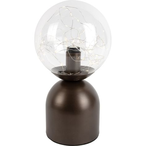 QAZQA Hotel Chic Table Lamp Dark Bronze with Clear Glass incl. (1/5)