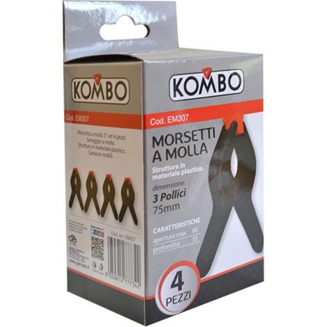 Set 4pz Morsetto a Molla da 3" Apertura max 36mm