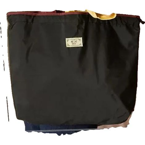 Borsa portaoggetti ecologica, portatile e pieghevole, nera - grande (1/2)