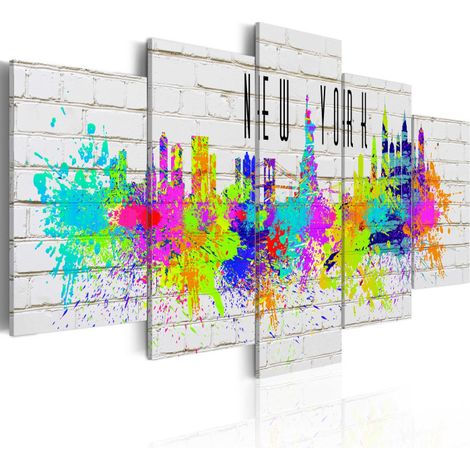 Tableau Imprimé "Colorful New York" 50 x 100 cm (1/2)