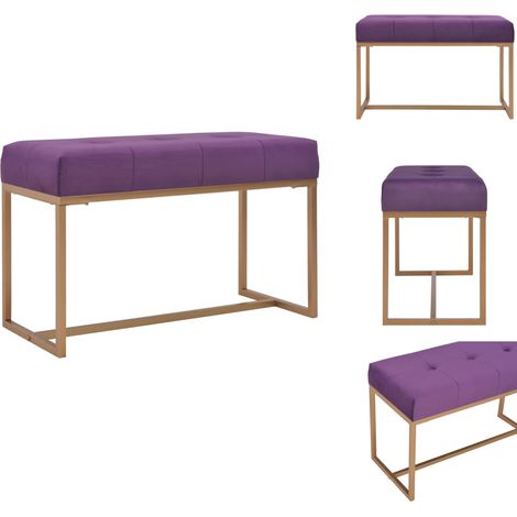 Bank 80 cm Lila Samt - Samtbank - Wohnzimmer Dekoration - Flurbank - Beistelltisch - Bequeme Bank (1/5)