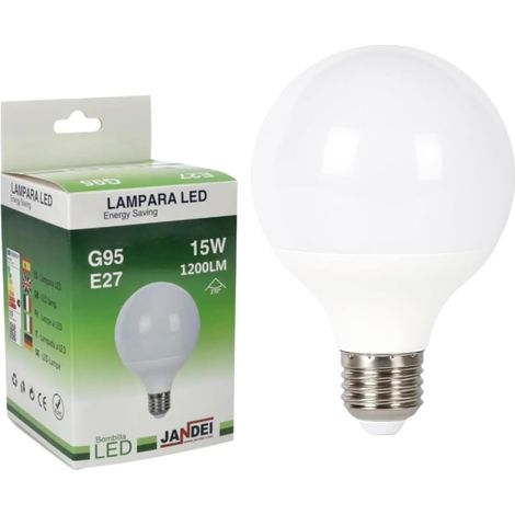 Ampoule Globe LED, G95 E27, 15W (équivalent 120W Halogène) Lumière Blanc Froide 6000K, 1500 Lumens, CRI >80, Non dimmable (1/5)