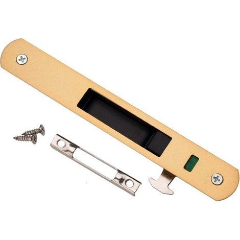 Serrure de porte coulissante - Garnitures de quincaillerie de verrouillage simple de fenêtre de porte coulissante en acier inoxydable de ménage(or) (1/4)