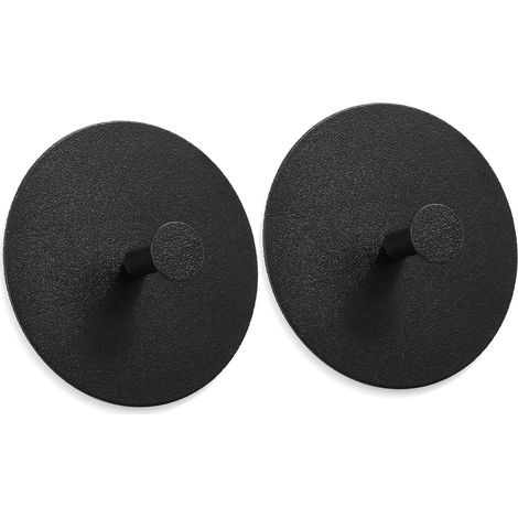 Set of 2 Self-Adhesive Towel Hooks in Scandinavian Design No Drilling（black） (1/5)