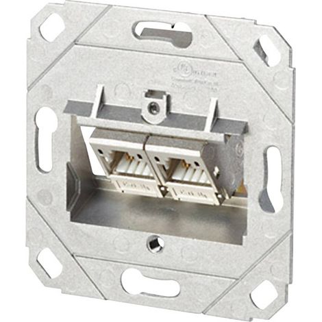Prise réseau encastré insert CAT 6a 2 ports Metz Connect 130B12D21200-E R01142 (1/2)