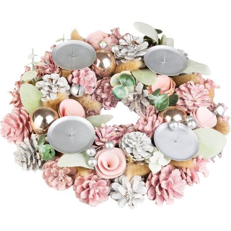 Kranz MagicHome Weihnachten, Advents-, rosa, 30 cm (1/4)