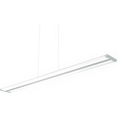 Sospensione Moderna Double Track Metallo Bianco E Diffusore Acrilico Led 40W (1/5)