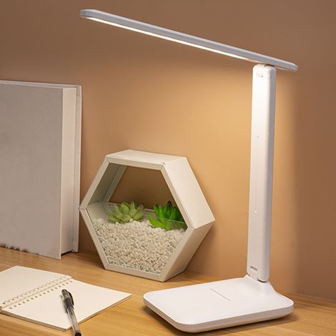 Lampe de bureau avec protection oculaire, variateur tactile d'intensité et réglage de la couleur, idéale pour les étudiants, les dortoirs, les chambres d'enfants et les tables de chevet. (1/5)