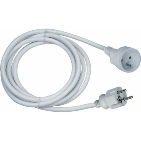 GAO Rallonge Électrique 5m 16A Blanc Câble Robuste