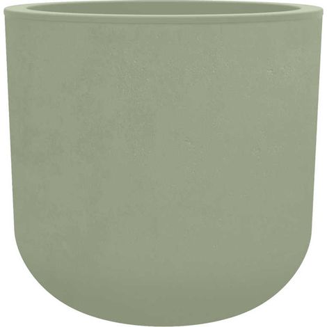 EDA – Pot de fleurs rond 67 L – Ø 50 x 46 cm – Vert amande – Résistant au gel et aux UV – Fabriqué en France en polypropylène
