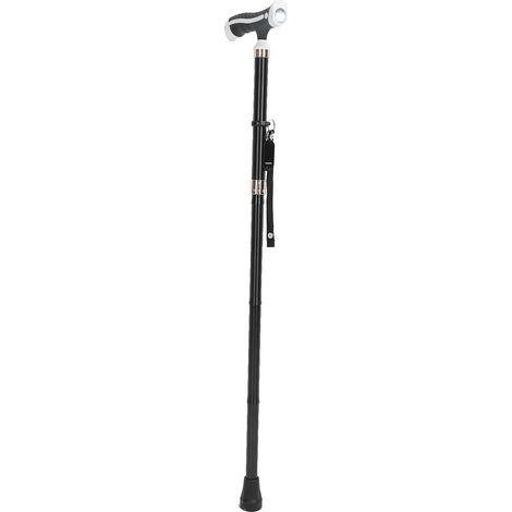 Canne de marche pliable pour senior, bâton télescopique réglable en acier inoxydable, canne pliante de soutien (1/5)