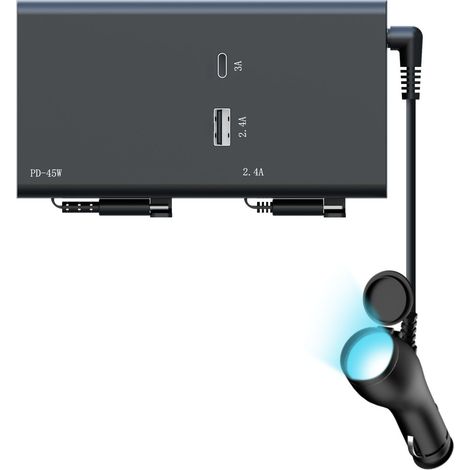 13th Generation Car Charger with Retractable Cable - Fast Charging for Apple and Huawei Phones and Laptops - Rear Seat Car Charger (1/2)