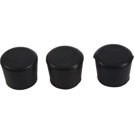 Lot de 12 patins de pieds de chaise/repose-pieds en caoutchouc noir pour meubles et chaises. (1/5)