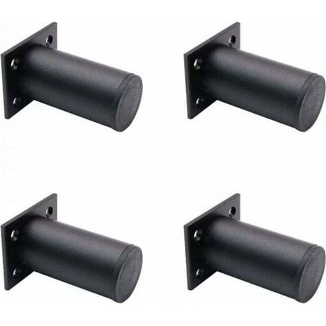 4PCS De Meubles Réglables Noir Mat, En Alliage D'aluminium 38x80 Mm, Pieds De Meuble Tv Pour Table Basse D'armoire, Pied De Support Pour Canapé De Meuble (1/4)