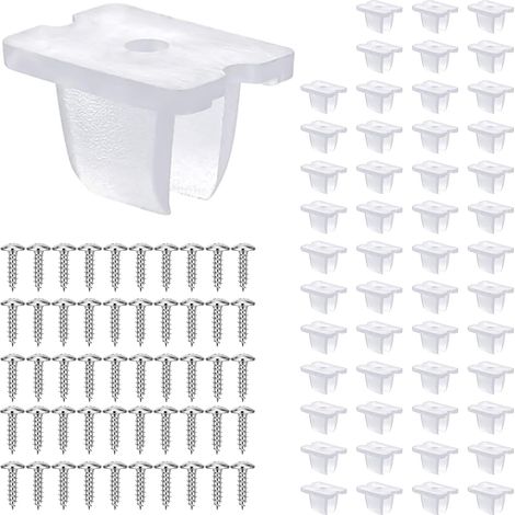 50 Pièces LED Néon Montage Clips Fixation Ruban Led Exterieur Attache Ruban Led Neon avec Vis Support Fixation Pinces en Plastique pour 5 virgule 3 mm (1/4)