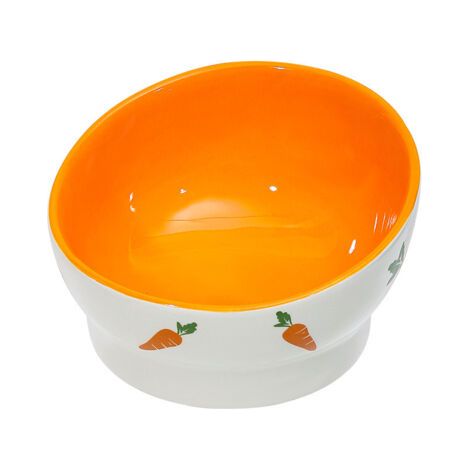 Bassin de nourriture pour lapin Fournitures pour animaux de compagnie Bol en céramique Mignon dessin animé Carotte Lapin Bol d'alimentation pour lapin (1/4)