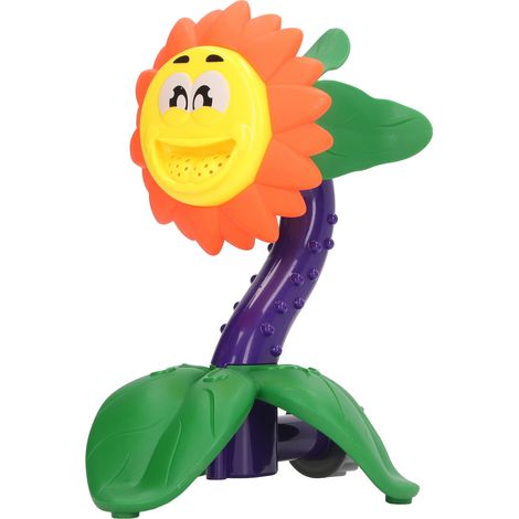 Arroseur de jardin en forme de tournesol – un joli jouet tournant qui projette de l'eau, idéal pour les enfants. (1/5)